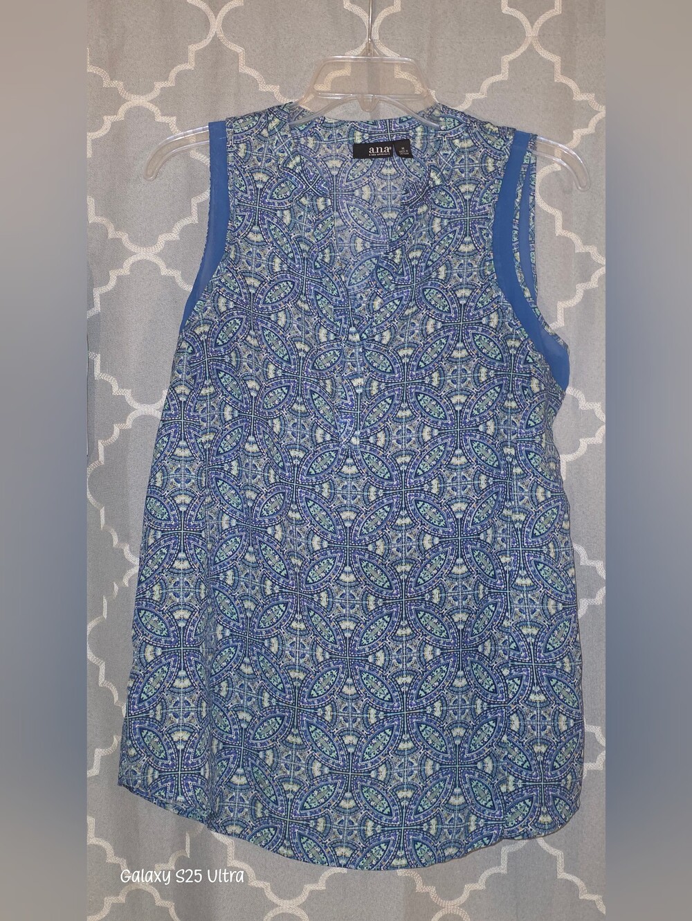 a.n.a Girls Blue Geometric Sleeveless Dress
